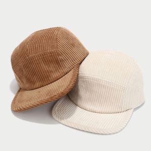 2025 New Arrival 5 Panels Fashion Men Vintage Corduroy Baseball Cap Flat Bill Hip Hop Sports <b>Hat</b> - Product Image 3