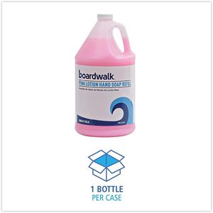 Savon liquide pour les mains Boardwalk Mild Pink Lotion Soap 1 gallon, parfum agréable, bouteille de 128 oz - Product Image 3