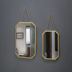 Specchio da parete decorativo per trucco quadrato in ferro artistico per dormitorio del bagno