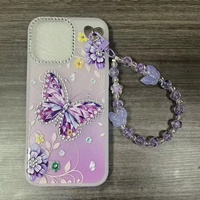 Coque de téléphone de luxe en TPU avec chaîne, motif papillon diamanté, pour iPhone 17 16 15 14 13 12 11 et pour ITEL A56 A58 A05s A18 A70 P37
