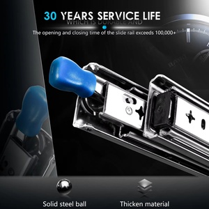 53mm di larghezza Heavy-Duty RV autobloccante cassetto diapositive cuscinetto a tre sezioni tampone a smorzamento pista industriale Design moderno - Product Image 5