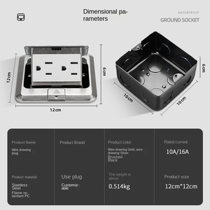 Phong cách Mỹ <span class=keywords><strong>pop</strong></span>-<span class=keywords><strong>up</strong></span> Hidden tầng ổ cắm chữ thập thép không gỉ mặt đất cắm ổ cắm điện - Product Image 4