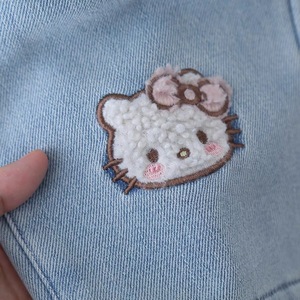 Children's Denim <b>Pants</b> With Lace Trim Wide Leg Fleece <b>Lined</b> Winter Baby Girls <b>Pants</b> - Product Image 2