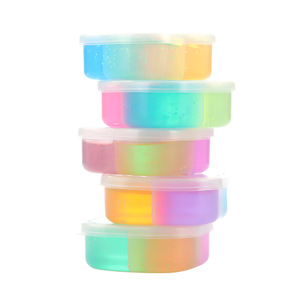 Kit de Creación de Slime Arcoíris CHENXI Factory Design, 140G de Slime Brillante con Cristales, 4 Piezas de Microbloques, Slime Seguro - Product Image 5