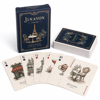 Cartes à jouer promotionnelles personnalisées Jinayon French Bistro Loyalty, jeu de cartes en papier couché 300g avec dorure mate et boîte de rangement