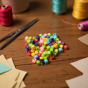 Perline colorate con lettere ILAN 6x6mm per lavori artigianali 17g - Product Image 2