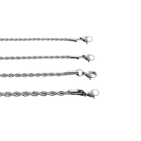Collier de couple de style européen américain corde torsadée en acier inoxydable avec chaîne à maillons mode bijoux Hip Hop simples