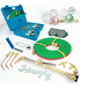 Kit de soudage et de découpe oxyacétylénique CFWELD, torche de style américain avec flexibles et manomètres, interrupteur simple plaqué cuivre - Product Image 3