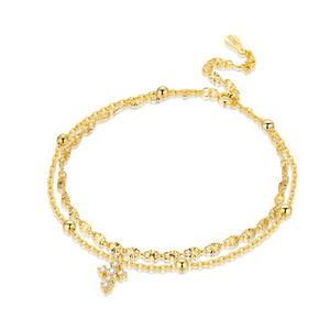 Cadenas de Pie Plateadas <span class=keywords><strong>con</strong></span> Dijes de Corazón de Circonia y Oro de 18k, a la Moda para la Playa en Verano - Product Image 6