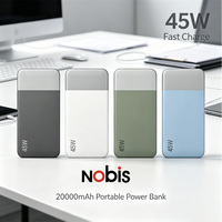 Batterie lithium-ion haute performance Nobis 45W 20000mAh, USB C TYPE C PD, charge rapide, powerbank pour téléphone, cadeau de voyage, powerbank portable