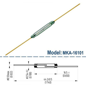 สวิตช์รีดแม่เหล็กขนาดเล็ก HKFAST MKA16101 แบบเปิดปกติ พร้อมสายเคลือบทอง - Product Image 2