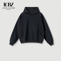 Sweat à capuche pour homme à panneaux incurvés, manches raglan, poches fendues, coupe ample et oversize, style streetwear décontracté, personnalisable, vente en gros