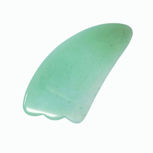 Herramienta de Gema Natural de Aventurina Verde Pulida a Mano, Pequeña, Tipo Cuerno, Gua Sha, para Esculpir el Rostro y Masaje Linfático - Product Image 4