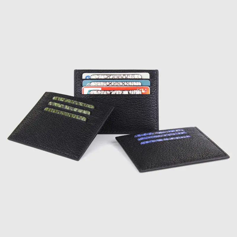 ODM Dompet Dompet pintar casing kartu kulit asli desain terbaru dengan renda kulit asli pemegang kartu kredit ramping uniseks