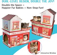 Casa para Gatos Plegable y Reciclable de Cartón, Cueva para Gatos de Papel con Impresión Personalizada, Caja de Refugio Ecológica para Mascotas en Interiores