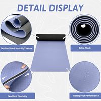 Tapis de yoga imperméable en TPE violet durable et écologique de 5mm pour femmes, logo personnalisé, accessoire de fitness Pilates