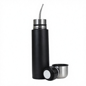 500ml Novelty Yerba Mate Travel Vacuum Flask with Bombilla Dual Use Press Pour Spout and Drinking Lid Custom Branding - Product Image 3