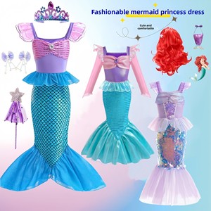 Costume da Sirena per Bambine, Vestito per Travestimenti di Halloween, Costumi da Sirena per Bambini - Product Image 1