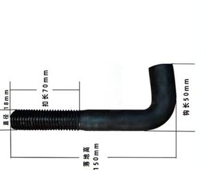 Boulon d'ancrage en acier au carbone plat en forme <span class=keywords><strong>de</strong></span> L (7 formes) pour structure en acier, vis d'angle, pièces encastrées M18/M20/M24/M27/M30/M36/M42 - Product Image 6
