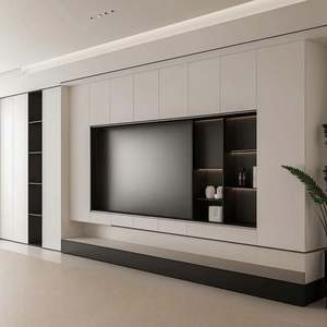 Meubles de salon, rangement, supports TV muraux modernes personnalisés, armoires de présentation en bois, design contemporain élégant - Product Image 3