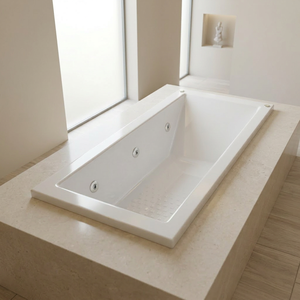 Bañera de Hidromasaje y Aire Rectangular Moderna de Acrílico, 1.6m, con Luz de Colores, Tipo Empotrable, para Hotel, Villa y Spa - Product Image 1