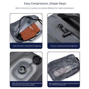 Otomatik emme vakum sıkıştırma çanta moda fermuar yerleşik el pompası kolay bir adım operasyon seyahat bagaj depolama - Product Image 5