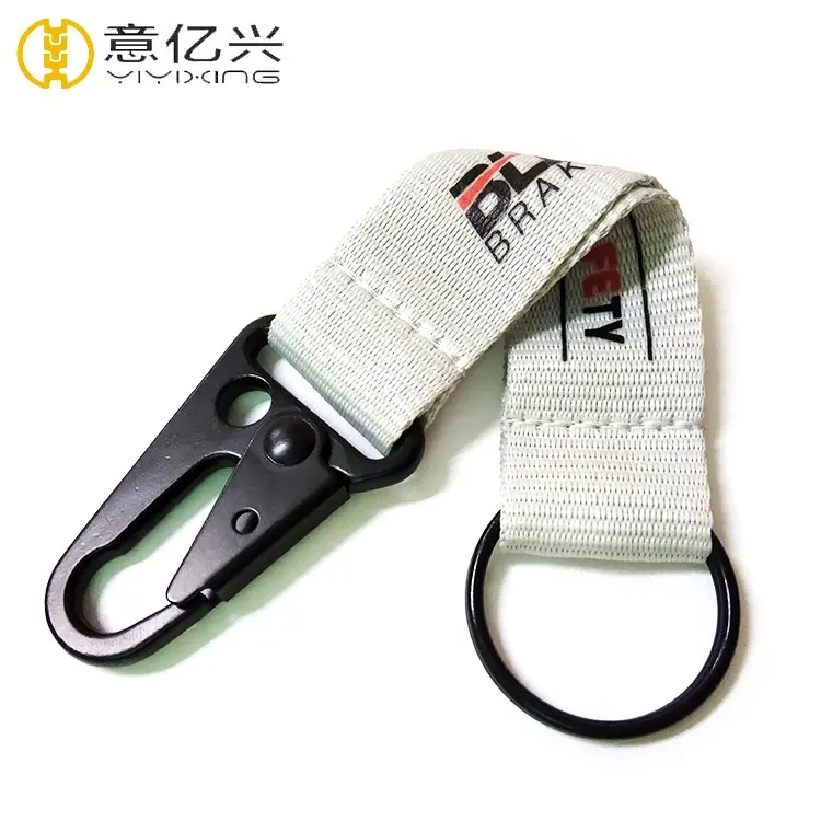 Top Quality Carabiner Keychain Fabric Climbing Buckle Key Chain With Clip