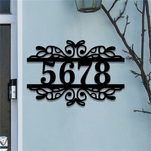 Custom Modern Excellent Quality Metal <b>Plate</b> <b>Door</b> Laser Cut House Numbers <b>Door</b> House Number <b>Plates</b> Sign - Product Image 4