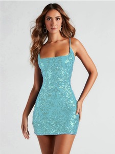 Best-selling women's summer <b>sequin</b> strap sexy bodycon slim-fit mini dress - Product Image 4