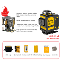Niveau laser auto-nivelant DEGLASERS industriel unique avec capteur électronique de nivellement, faisceau rouge super lumineux 120mW, grand format pour le bricolage