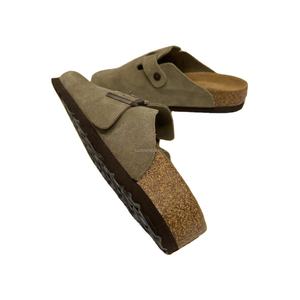Mules en cuir de vachette suédé 100% de qualité supérieure, style Burken, pour hommes et femmes, avec semelle en liège et semelle intérieure souple, pour la maison ou l'extérieur, décontractées - Product Image 3