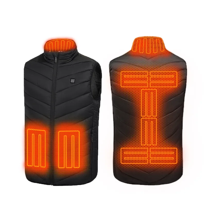 USB 5V alimenté par batterie 100% Polyester hiver coupe-vent sans manches rembourrage gilet électronique gilet chauffant hommes