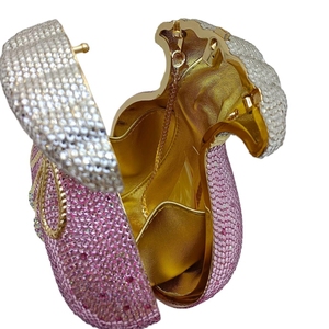 Bolso de Noche Elegante para Mujer con Bolsillo para Dinero, Pedrería y Cristales Florales, Cartera de Mano Deslumbrante para Cócteles y Festivales - Product Image 3