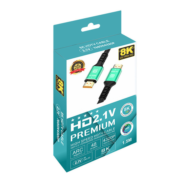 Manufacturer Ultra High Speed 8K 48Gbps HDMI Cable Gold Plated 10M Length for UHD TV Monitor Laptop Xbox Speaker Packaged Box