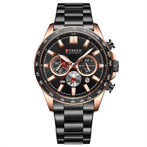 Reloj Deportivo de Cuarzo CURREN 8418 Personalizado para Hombre, Grande de 48 mm, con Manecillas Luminosas, Bloques de Color, Multifuncional, de Aleación para Negocios - Product Image 1