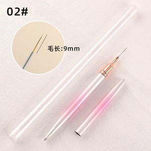 Ensemble de pinceaux à liner pour ongles Kolinsky 7/9/12/15/20 mm, manche en métal rose, pinceaux pour peinture au gel UV 3D pour manucure - Product Image 3