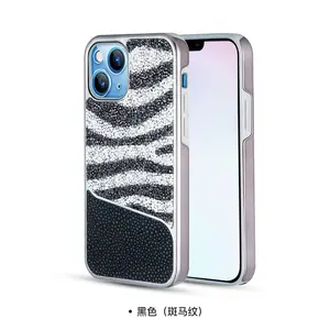 Luxury Glitter Diamond Zebra Pattern Phone Case For iPhone 7 8plus Xr 11 12 13 Pro Max 12 Mini Girl Phone Case