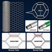 Rouleaux de grillage hexagonal galvanisé robuste pour poulaillers, enclos à animaux et volières