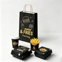 Boîtes à emporter en papier recyclables écologiques personnalisées pour les frites, les ailes de poulet, les hamburgers, les en-cas