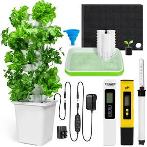 Système de culture hydroponique en tour, jardinage vertical intérieur, 30 plantes, kit complet, minuterie, compteur PH+TDS, jauge de niveau <span class=keywords><strong>d</strong></span>'eau, <span class=keywords><strong>jardin</strong></span> - Product Image 1