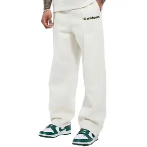 Factory Men's Autumn high quality blank Sports flared sweatpants Pocket Casual cotton plus size Stacked sweatpants For men