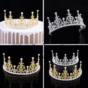 Vente flash : Grande couronne de gâteau d'anniversaire, décoration de pâtisserie, ornements, coiffe de mariée, strass, perles, couronnes, diadèmes - Product Image 2