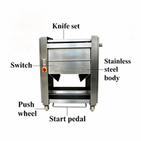 Machine à décortiquer la viande à haute capacité pour porc, bœuf, agneau, steaks, morceaux de filet, éplucheur de tendons et éliminateur de peau argentée pour boucherie