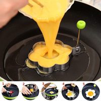 Moule à œufs professionnel en acier inoxydable antiadhésif avec poignée, façonneur d'œufs pour sushi, crêpes, biscuits