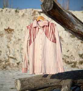 เสื้อเชิ้ตผ้าฝ้ายแขนยาวมีซิปของผู้หญิงทำด้วยมือสไตล์เซ็กซี่ฤดูร้อน - Product Image 2