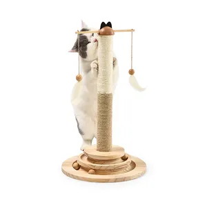 Giocattoli di piume personalizzati IQ Scratcher Track Ball Tower tiragraffi per tiragraffi per gatti in Sisal