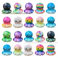 Jouet anti-stress en PU à rebond lent, en forme de pieuvre de dessin animé, pour les 15-35 ans, emballage en sac en filet du Zhejiang