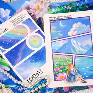 Set de Cuadernos de Hojas Sueltas con Diseños de Paisajes Naturales, Bosques, Océanos, Montañas y Flores en Acuarela, Estilo Estético - Product Image 4