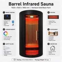Sauna de Interior de Lujo Nueva en Madera Maciza de Hemlock Negro con Terapia de Luz Roja para Uso Doméstico, Calefacción Eléctrica