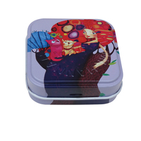 Boîte en fer blanc mini rectangulaire personnalisée, imprimée style vintage, en matériau de qualité alimentaire, pour l'emballage de thé, biscuits, bonbons à la menthe et bonbons gaufrés